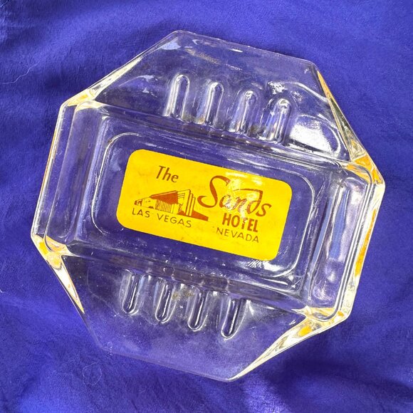 1960s The Sands Hotel Las Vegas Glass Ashtray - Picture 6 of 7